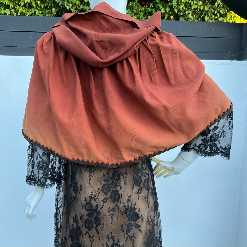 VTG Movie Costume Burnt Orange Hooded Capulet - Picture 10 of 16